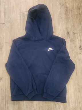 Nike Navy Blue Hoodie with White Swoosh